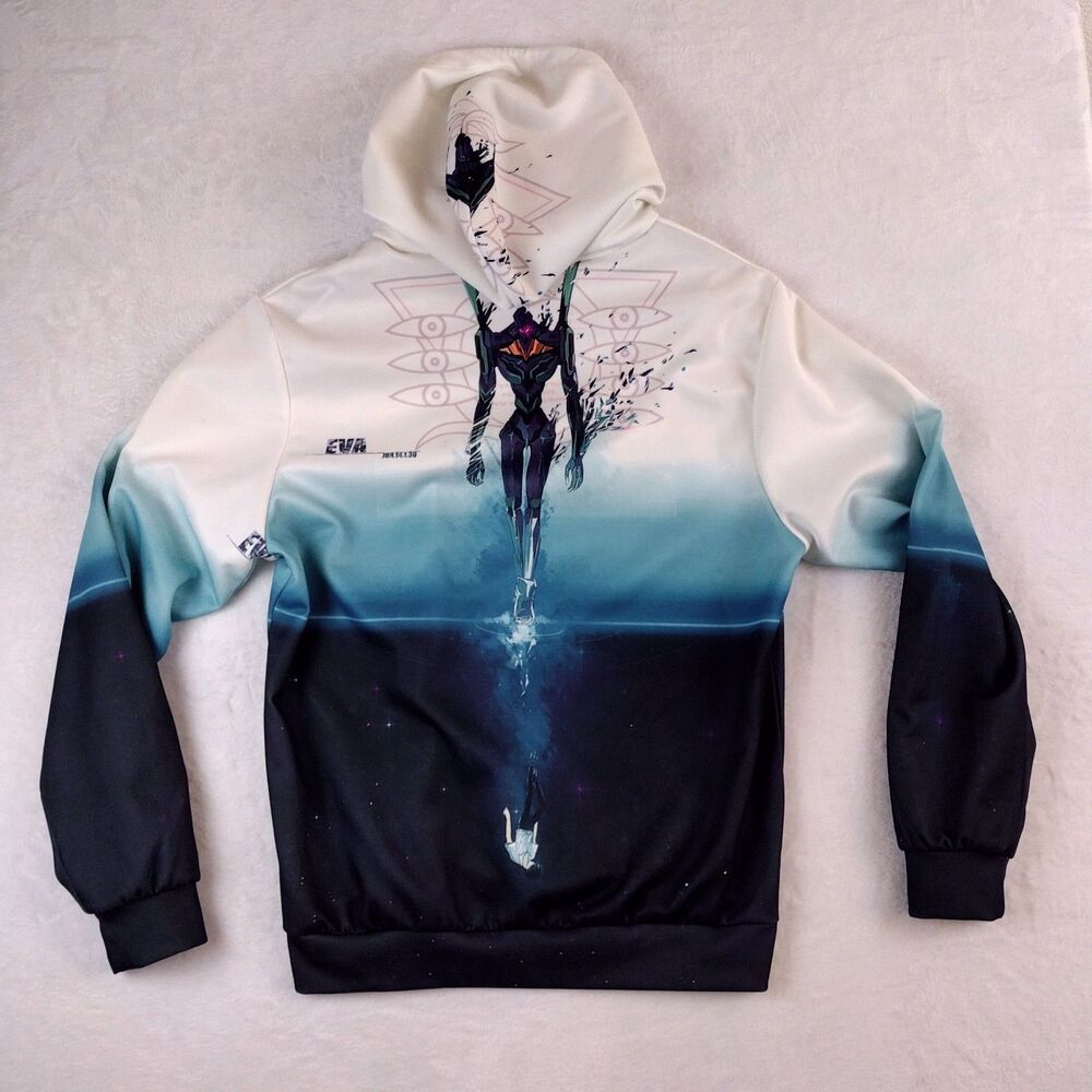 Neon Genesis Evangelion Unit-01 Shinji Ikari Graphic Hoodie Mens XXL Print